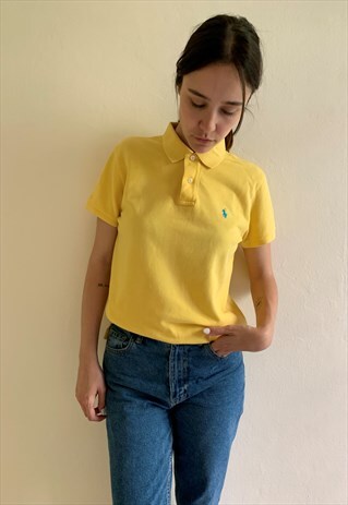 90S BASIC YELLOW POLO SHIRT BY RALPH LAUREN