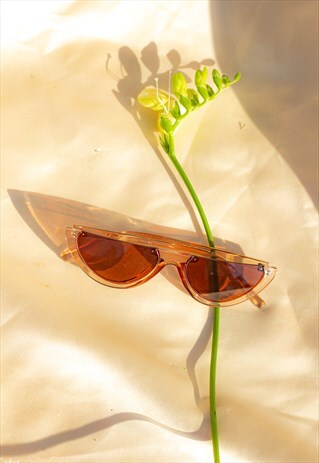 HALF FRAME SUNGLASSES BEIGE