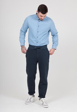 JOGGER WITH TURN UP IN NAVY
