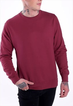 54 Floral Essential Blank Jumper Sweater Pullover - Maroon