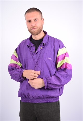 VINTAGE PULLOVER TRACKSUIT TOP PURPLE
