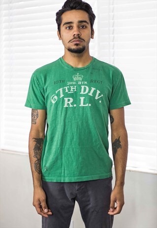 VINTAGE POLO RALPH LAUREN T-SHIRT LOGO 90S S 5.7