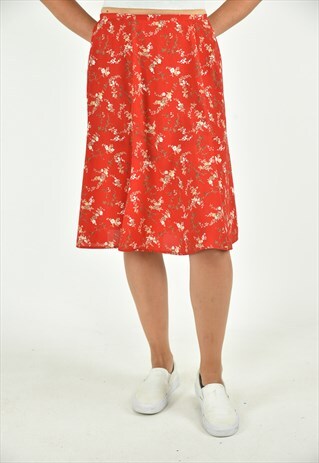 VINTAGE 90'S DRESSBARN ORANGE SKIRT SMALL