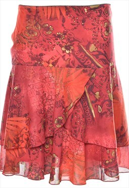 Vintage Floral Print Skirt - M