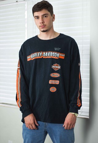 VINTAGE HARLEY DAVIDSON T-SHIRT RACING LOGO 90S XXL 13.1