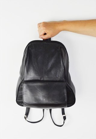 BLACK LEATHER RUCKSACK BAG