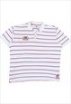 Fila 90's Striped Short Sleeve Button Up T Shirt XLarge Whit