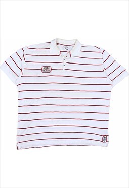 Fila 90's Striped Short Sleeve Button Up T Shirt XLarge Whit