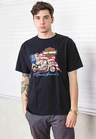 VINTAGE HARLEY DAVIDSON T-SHIRT LOGO 90S L 8.6