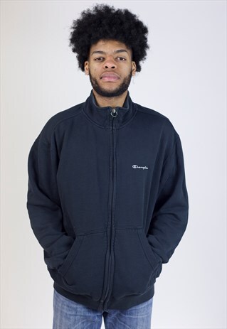 VINTAGE CHAMPION NAVY ZIP-UP 90'S SWEATSHIRT