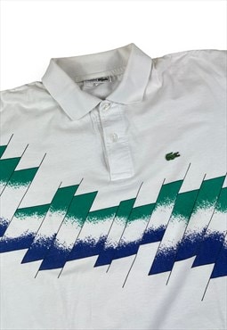 Lacoste chemise Vintage 80s White polo shirt Embroidered 