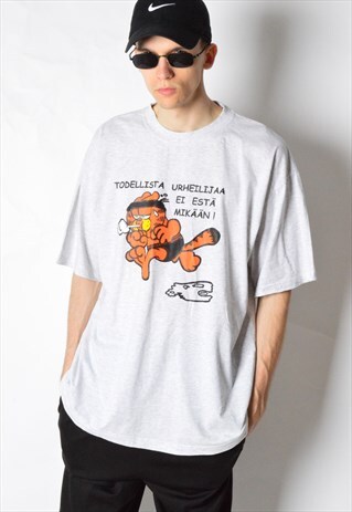 VINTAGE 90S GREY GARFIELD T-SHIRT