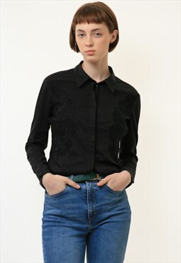 00s Y2K Armani Black Long Sleeve Shirt 4486
