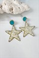 STARFISH DROP EARRINGS IN TURQUOISE & PEARL