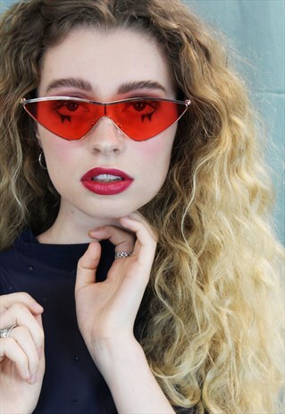 RED SHIELD STYLE AVIATOR SUNGLASSES