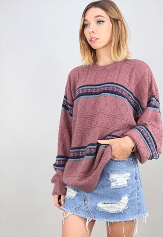 VINTAGE OVERSIZED PATTERNED JUMPER