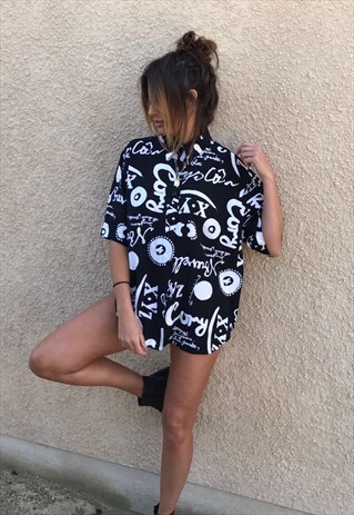 PATTERNED OVERSIZED RETRO VINTAGE UNISEX FESTIVAL SHIRT