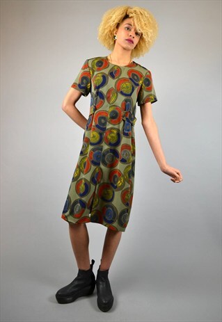 VINTAGE 80'S PATTERNED DRESS