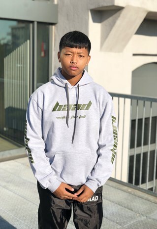BAAD HOODIE GREY PRINT KAKI WTC BABYLON ADVISORY