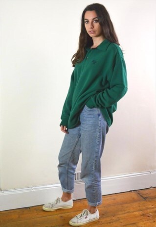 90S VINTAGE GREEN JAMES PRINGLE OVERSIZED SWEATSHIRT