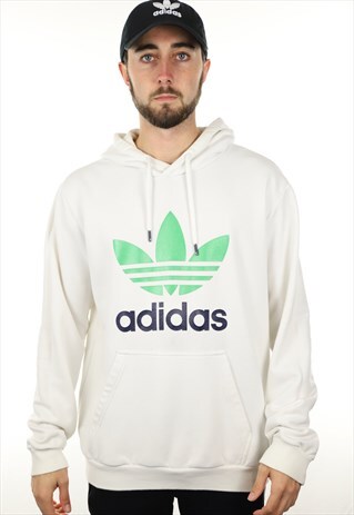 VINTAGE ADIDAS ORIGINALS BIG TREFOIL HOODIE SWEATSHIRT