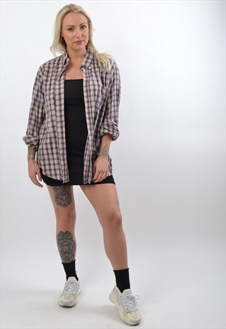 BEIGE CHECK FLANNEL SHIRT GRS1343