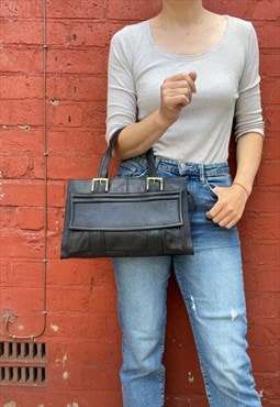 Early 1970s Navy Leather Handbag
