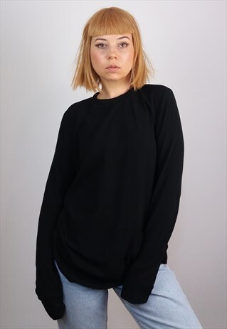VINTAGE 90'S COS LONG SLEEVE TOP IN BLACK