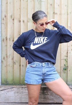 Vintage Y2K Nike Embroidered spellout sweatshirt in blue