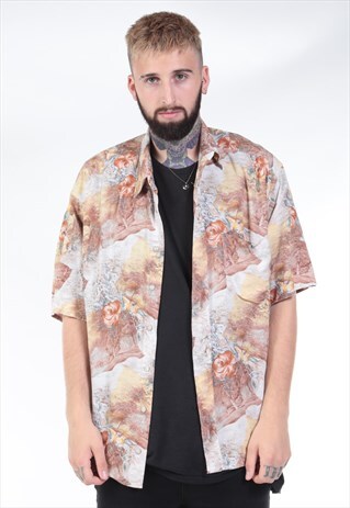 VINTAGE ABSTRACT PRINT 90S SHIRT