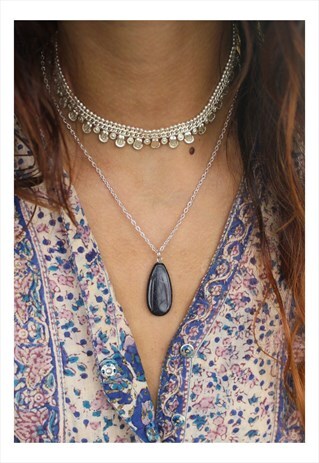 HANDMADE GOLDSTONE GEMSTONE DAINTY CHAIN