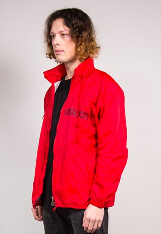 90'S VINTAGE RED ADIDAS CAGOULE JACKET