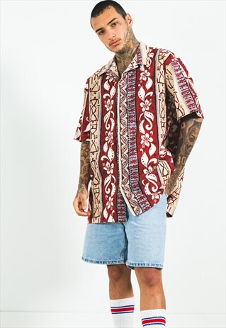 VINTAGE 80S HAWAIIAN SHORT SLEEVE SHIRT / S5140