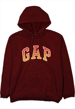 Vintage 90's Gap Hoodie Spellout Pullover Burgundy Red