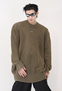 Transparent mesh top premium see through knitwear jumper 
