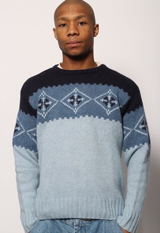 VINTAGE KAPPA WOOL JUMPER BLUE