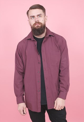 VINTAGE VAN HEUSEN PURPLE COTTON SHIRT /R8167