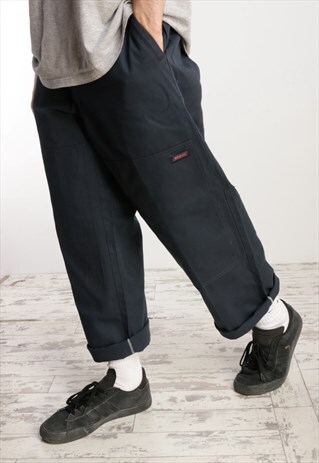 DICKIES DOUBLE KNEE TROUSERS NAVY BLUE X483