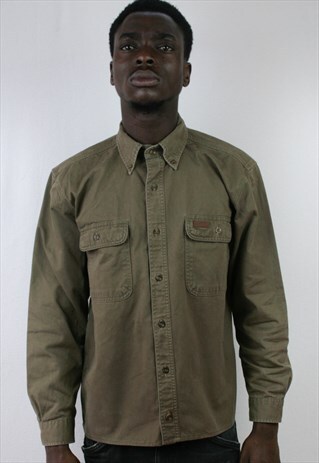 MENS VINTAGE CARHARTT SHIRT MEDIUM URBAN SAFARI COTTON 90'S