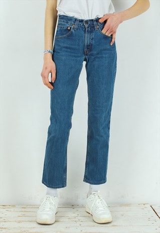 595 04 JEANS TAPERED DENIM TROUSERS STRAIGHT PANTS MID WAIST