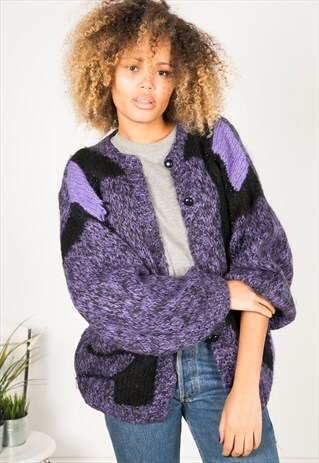 VINTAGE 80S CASUAL KNIT CARDIGAN / R0472