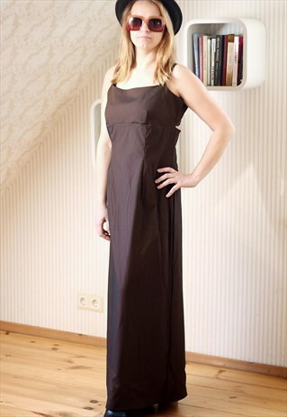 CHOCOLATE BROWN MAXI DRESS WITH STRAPS