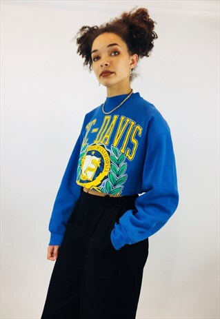 VINTAGE USA UNIVERSITY OF CALIFONIA CROPPED SWEATSHIRT