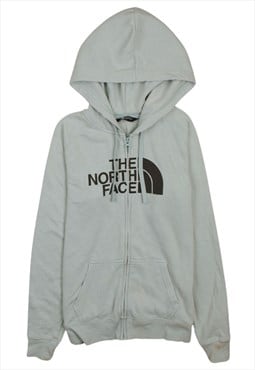 Vintage 90's The North Face Hoodie Spellout Full Zip Up Blue