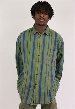 VINTAGE STRIPED THICK SHIRT