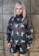 GODSON SLOGAN TRACK JACKET HANDMADE JESUS EMOJI BOMBER BLACK