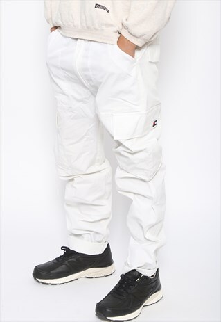 VINTAGE TOMMY HILFIGER CARGO TROUSERS WHITE