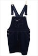 Vintage 90s Y2K Dungaree Dress Overalls Denim Jean Mini