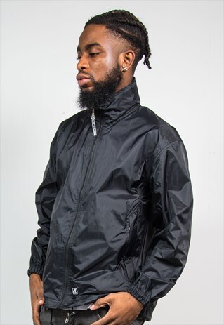 K-WAY WATERPROOF BLACK CAGOULE JACKET