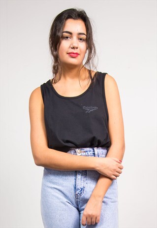 90'S VINTAGE BLACK REEBOK VEST TOP T-SHIRT